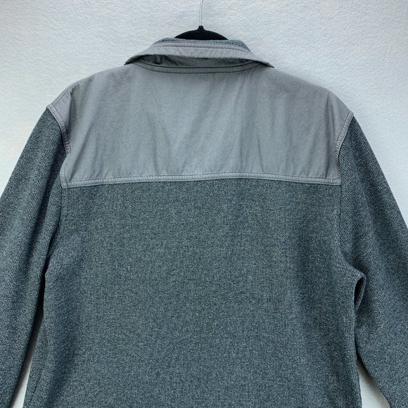 **SOLD**Banana Republic Mens Shirt Large Gray Long Sleeve Thermal Snap Pockets - Picture 5 of 12